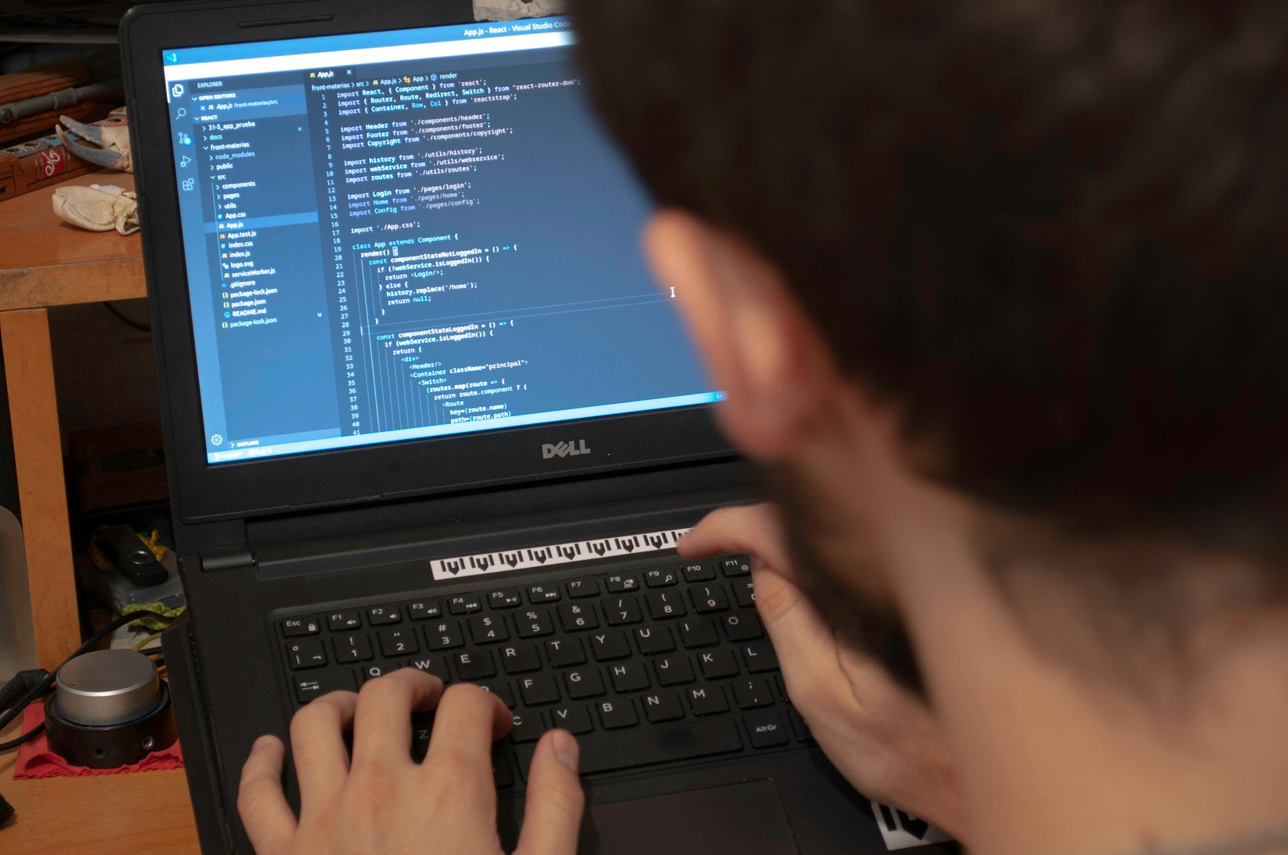 web developer working on client project local office