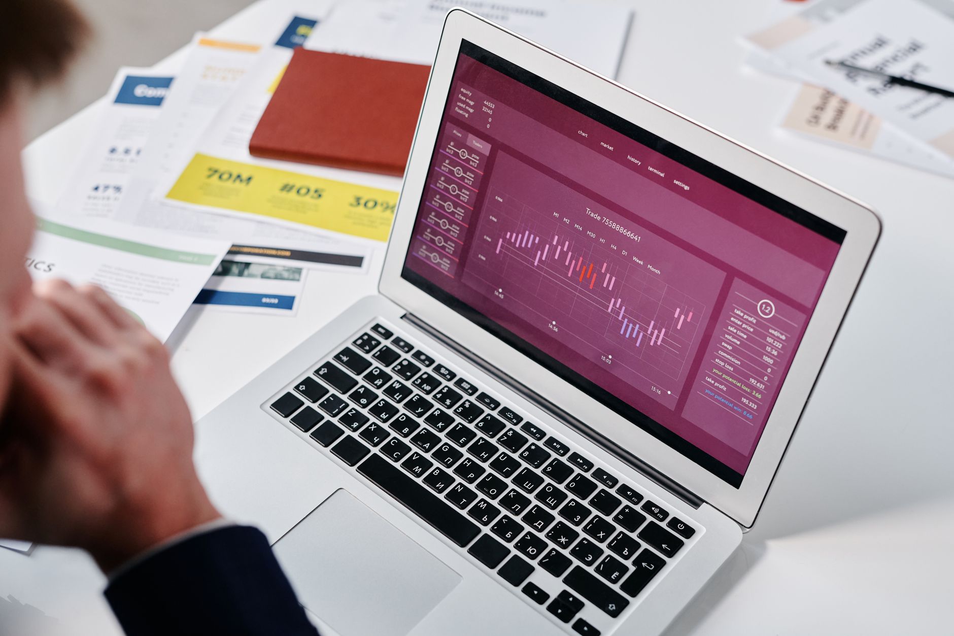 business owner reviewing website analytics on laptop