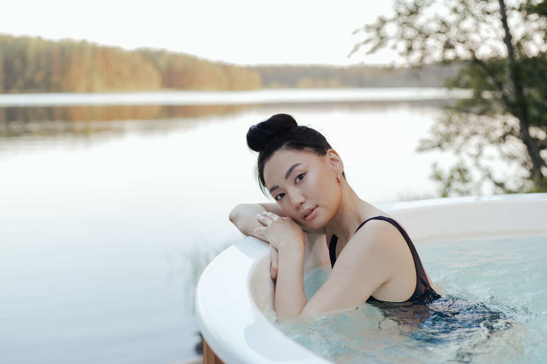 cold plunge tub modern wellness outdoor summer
