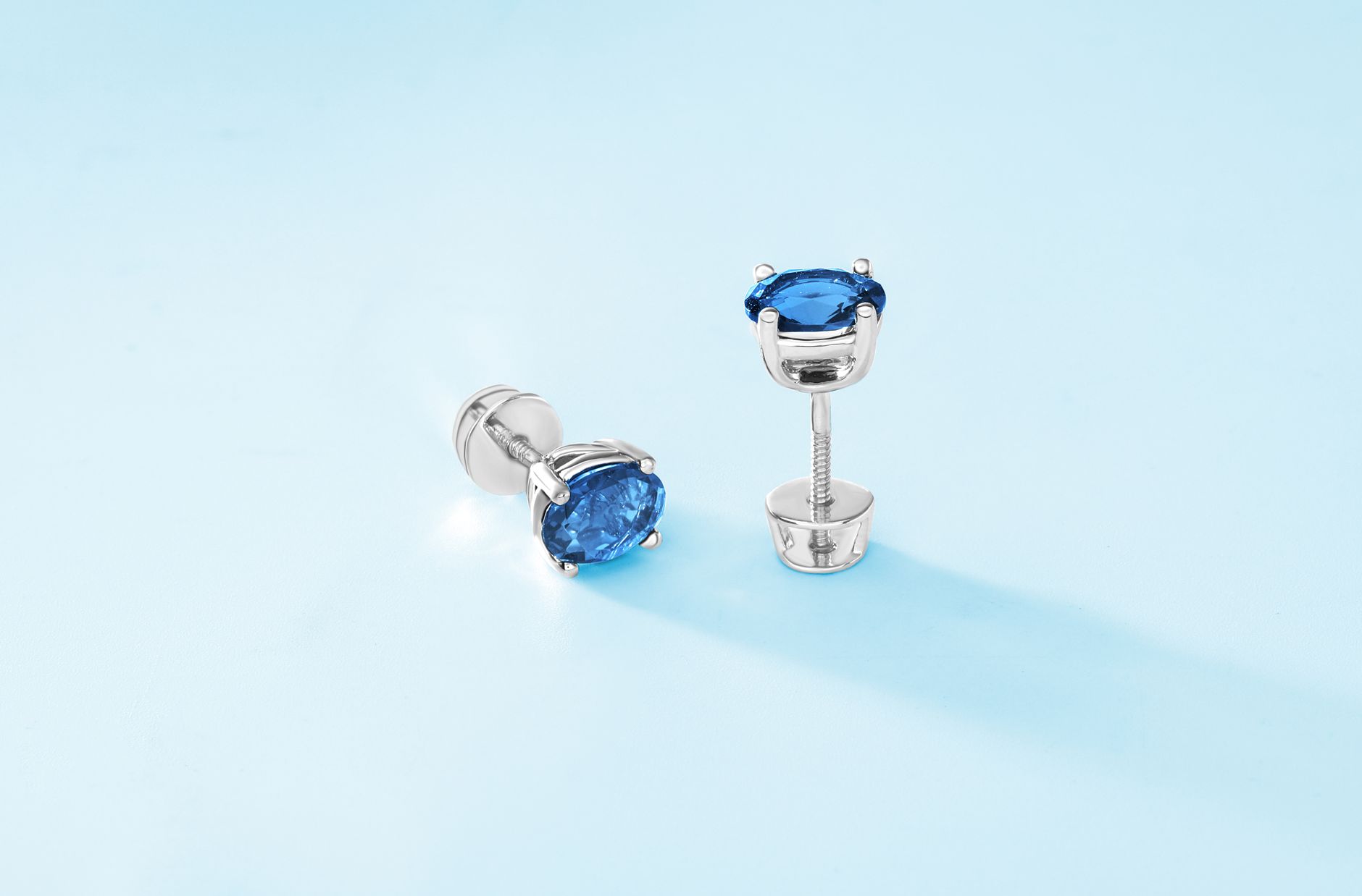 elegant silver stud earrings close up jewelry store