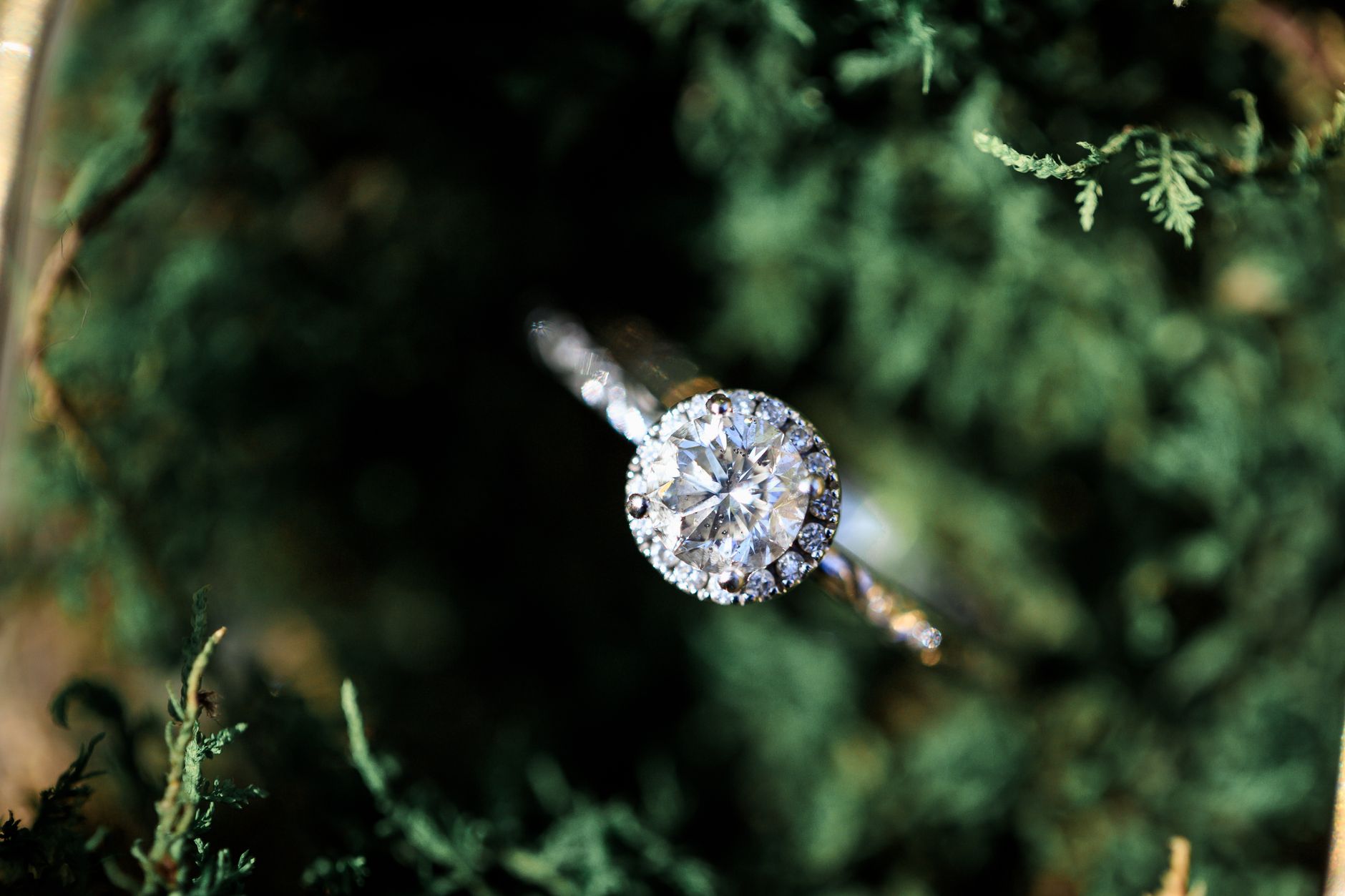brilliant cut diamond ring gold setting luxury jewelry store