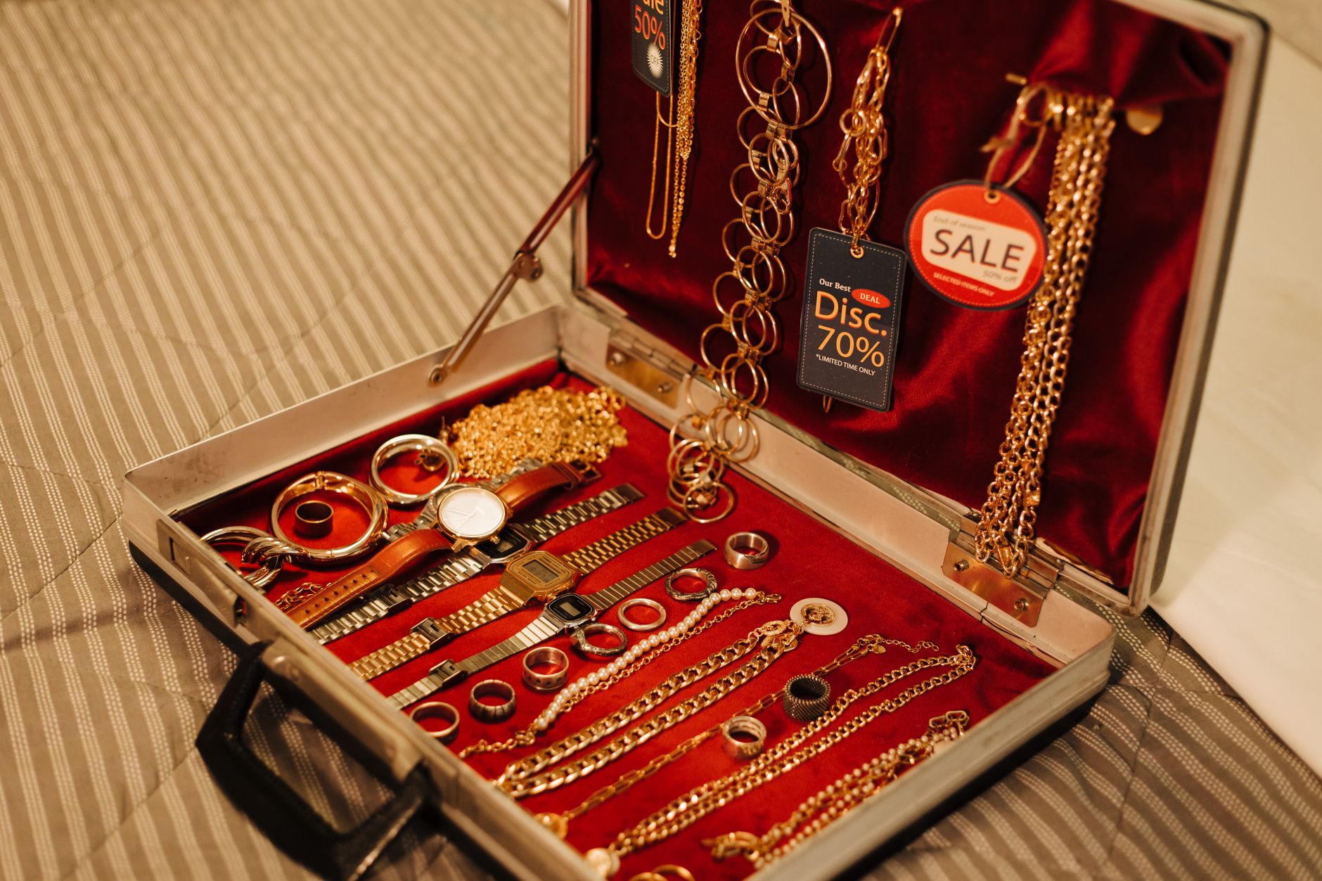 elegant jewelry box with velvet compartments for rings necklaces and bracelets